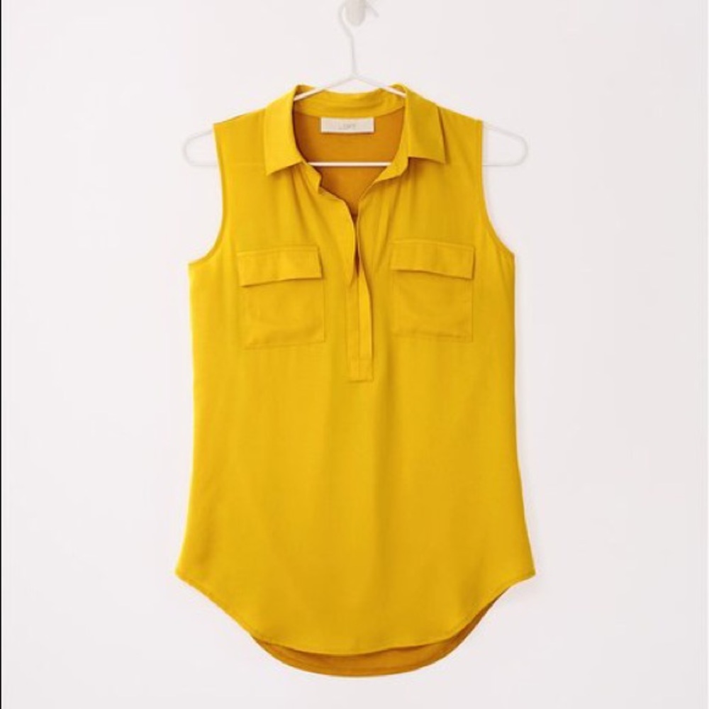 EUC LOFT mustard yellow blouse- XS-S